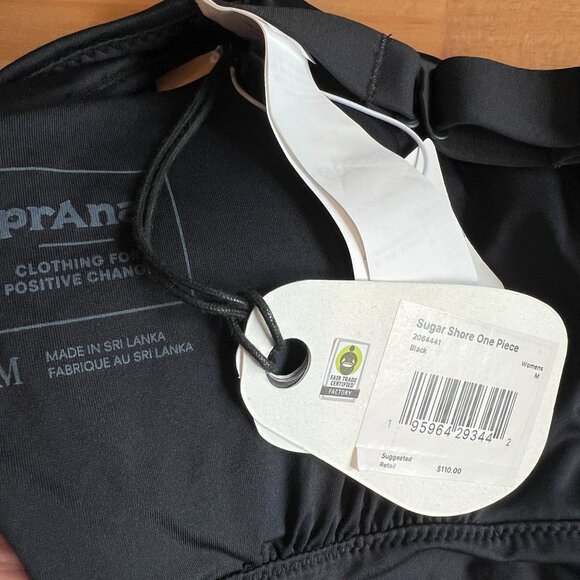 prAna Womens Sugar Shore One-Piece Swimsuit MEDIUM in Black - Picture 6 of 7